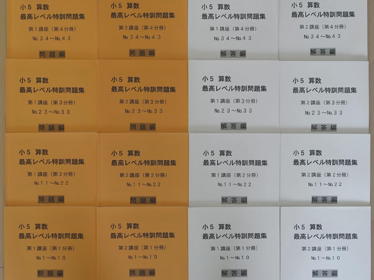 Amazon.co.jp: 超 浜学園 小5 算数 最高レベル特訓 問題集 1年分